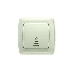 Schakelaar Lamp Impulsdrukker met controlelamp 90562014 Carmen Creme 