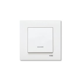 Schakelaar met controlelamp 90960019 Karre Wit 